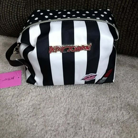 Betsey Johnson Handbags - ** Betsey Johnson black & white cosmetic bag